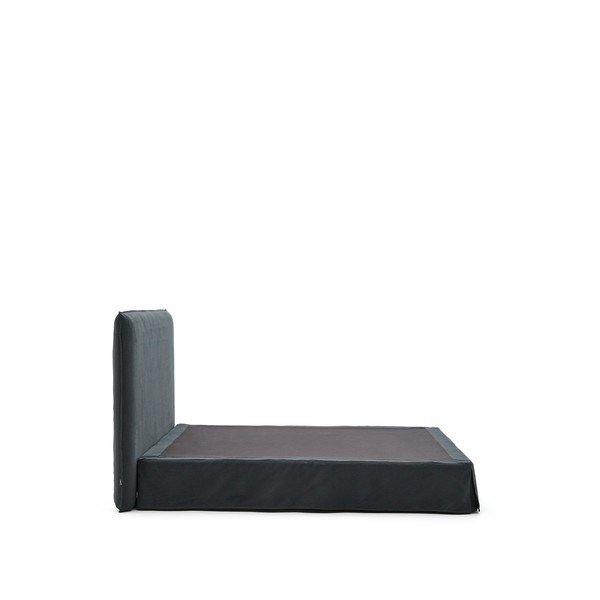 Antracitová čalouněná dvoulůžková postel 180x200 cm Jaira – Kave Home-image-3