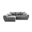 Šedá rozkládací rohová pohovka se sametovým potahem Windsor & Co Sofas Nuage, levý roh