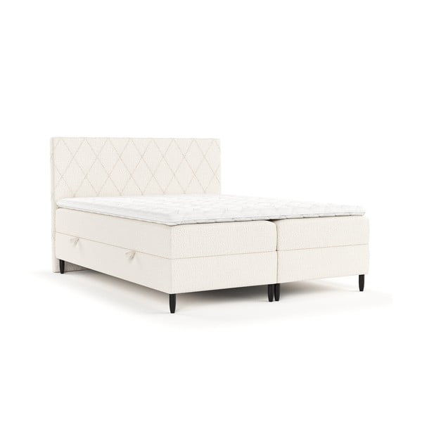 Krémová boxspring postel s úložným prostorem 160x200 cm Gwen – Maison de Rêve