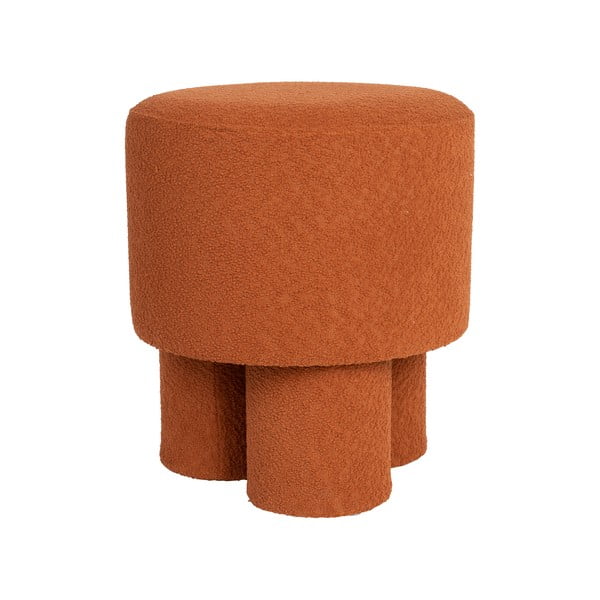 Taburet z textilie bouclé v cihlové barvě Marcos – White Label