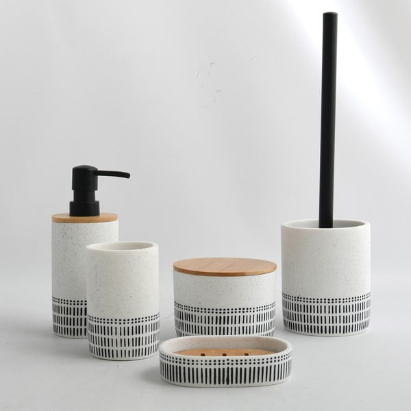 Bílý koupelnový organizér na vatové tampony z polyresinu Yuma – Spirella-image-1