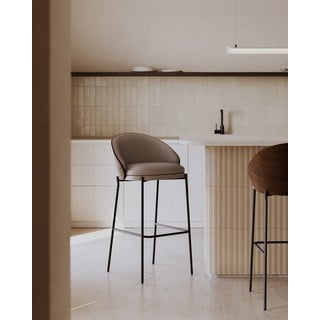 Hnědá barová židle (výška sedáku 77 cm) Eamy – Kave Home