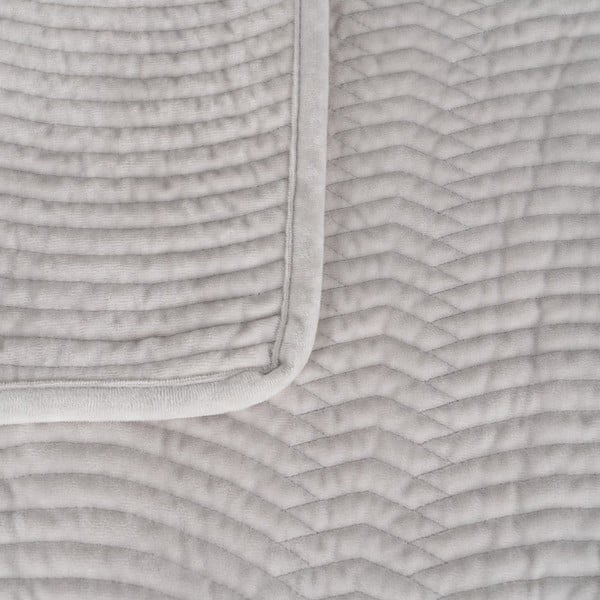 Krémový sametový prošívaný přehoz 180x260 cm – Ixia-image-1