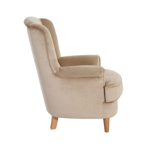 Pískově hnědé sametové křeslo ušák Max Winzer Kendra Velvet-image-2
