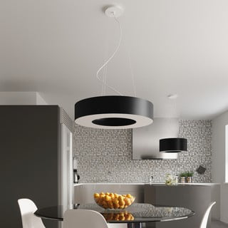Černé závěsné svítidlo s textilním stínidlem ø 50 cm Galata – Nice Lamps