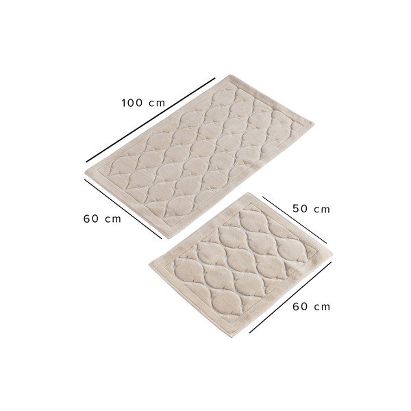 Béžové koupelnové předložky v sadě 2 ks 100x60 cm Dante – Foutastic-image-4