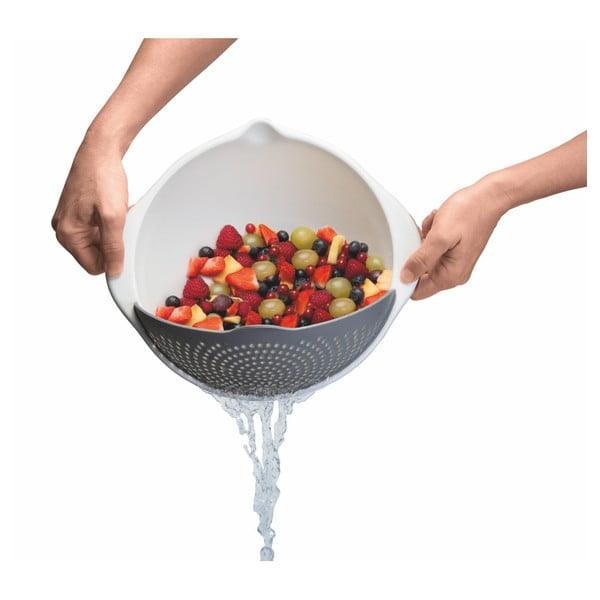 Bílá miska s cedníkem 2v1 Metaltex, Ø 28 cm-image-3