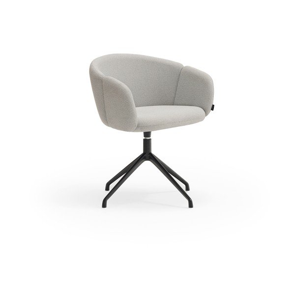 Světle šedé čalouněné jídelní křeslo s područkami Add – Teulat