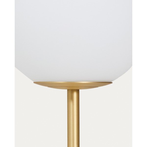 Bílá/ve zlaté barvě stojací lampa se skleněným stínidlem (výška 155 cm) Brisia – Kave Home-image-2