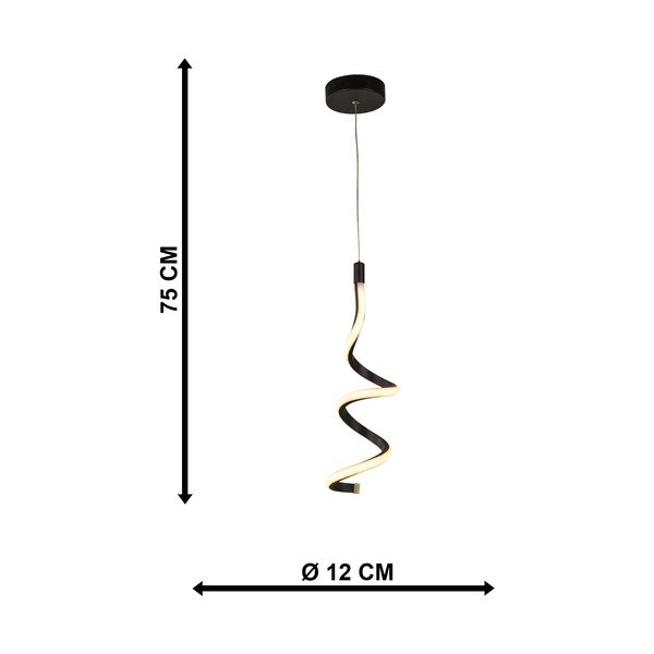 Černé kovové LED závěsné svítidlo ø 12 cm Hilton – Squid Lighting-image-3