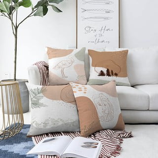 Sada 4 povlaků na polštáře Minimalist Cushion Covers Flamingo, 55 x 55 cm