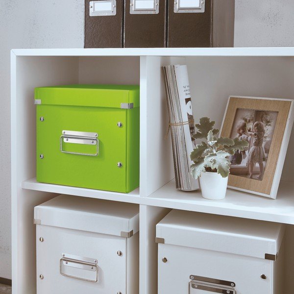 Zelený kartonový úložný box s víkem Click&Store - Leitz-image-1