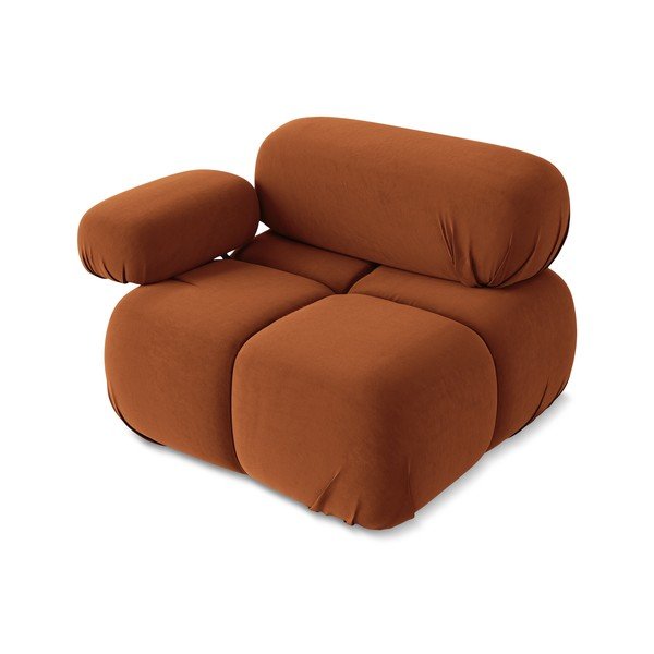 Oranžový sametový modul pohovky (levý roh) Lokua – Makamii-image-3