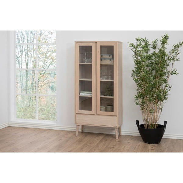 Vitrína v dekoru dubu v přírodní barvě 80x178 cm Nagano – Actona-image-1