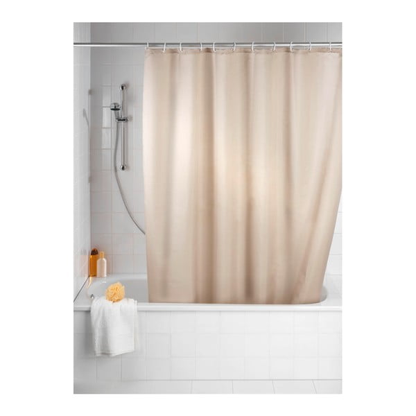 Béžový sprchový závěs s protiplísňovou povrchovou úpravou Wenko, 180 x 200 cm-image-1