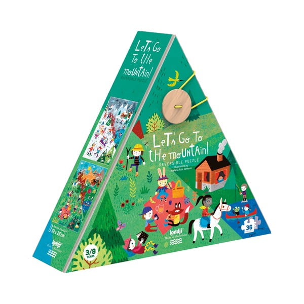 Oboustranné puzzle na horách v létě a zimě Londji