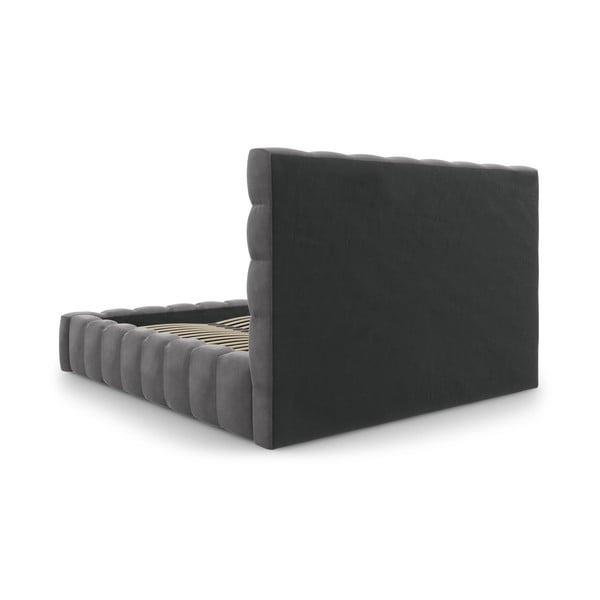 Šedá čalouněná dvoulůžková postel s úložným prostorem s roštem 180x200 cm Bali – Cosmopolitan Design-image-4