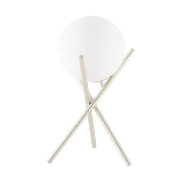 Bílá stolní lampa se skleněným stínidlem Westwing Collection Erik, výška 33 cm
