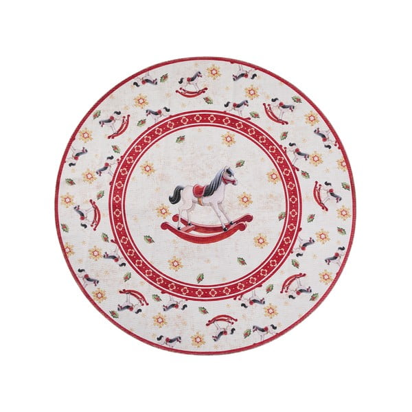 Červený kulatý koberec s vánočním motivem ø 160 cm Toy's Delight Rocking Horse – Villeroy&Boch
