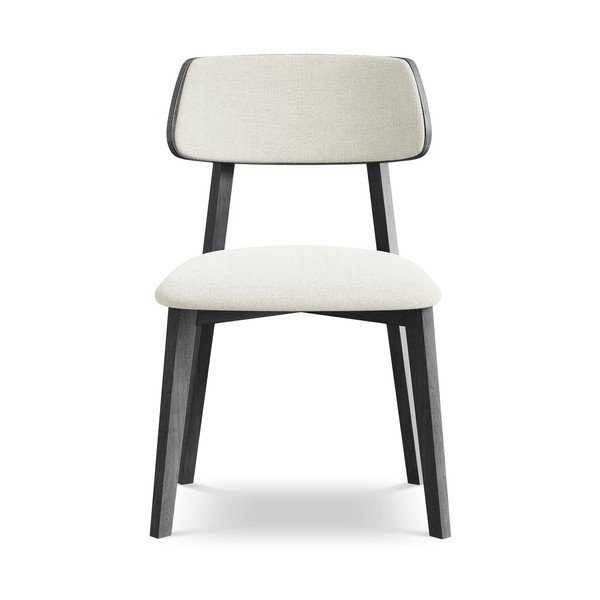 Krémová jídelní židle z masivního dřeva Niu – Makamii-image-1