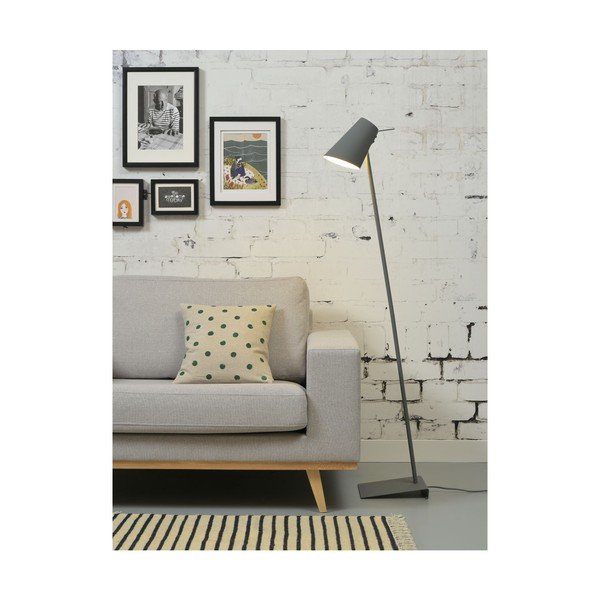 Šedá stojací lampa s kovovým stínidlem (výška 140 cm) Cardiff – it's about RoMi-image-3