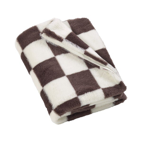Bílá/tmavě hnědá deka 130x170 cm Cosy Soft Checkerboard – Catherine Lansfield