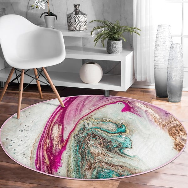 Pratelný kulatý koberec vhodný pro robotické vysavače ø 120 cm Comfort – Mila Home-image-1