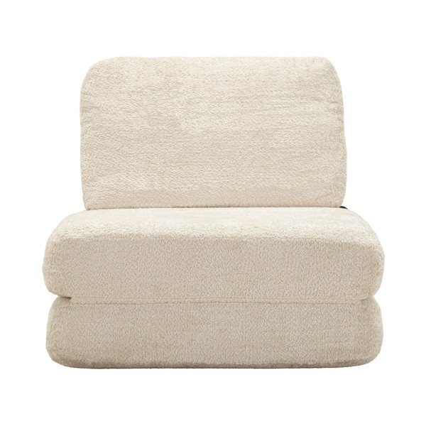 Bílé rozkládací křeslo z textilie bouclé Faster – Mauro Ferretti-image-2