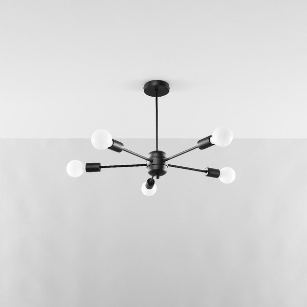 Černé stropní svítidlo 66x66 cm Benedett – Sollux-image-3