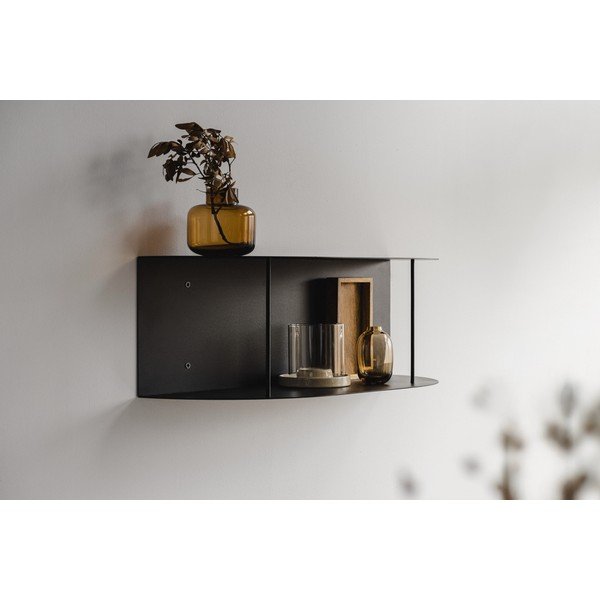 Černá patrová kovová police 60 cm Lina – noo.ma-image-2