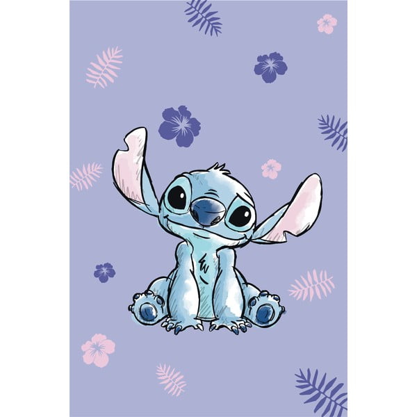 Fialová dětská deka z mikroflanelu 100x150 cm Lilo and Stitch – Jerry Fabrics