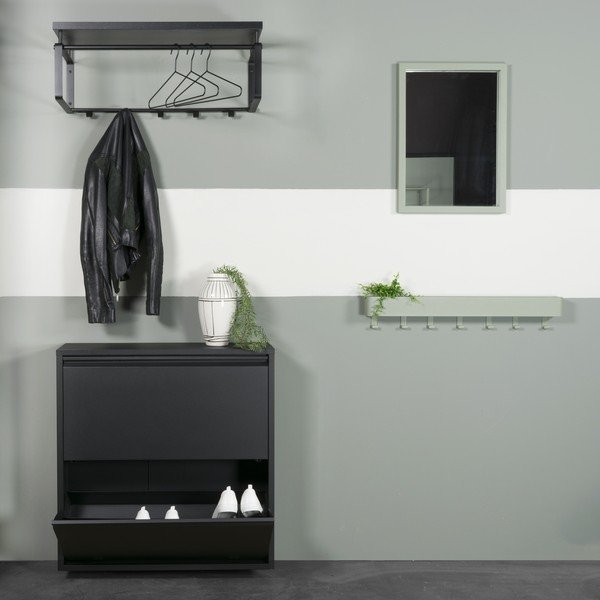 Černý kovový výklopný botník 75x77,5x22,5 cm Billy – Spinder Design-image-4