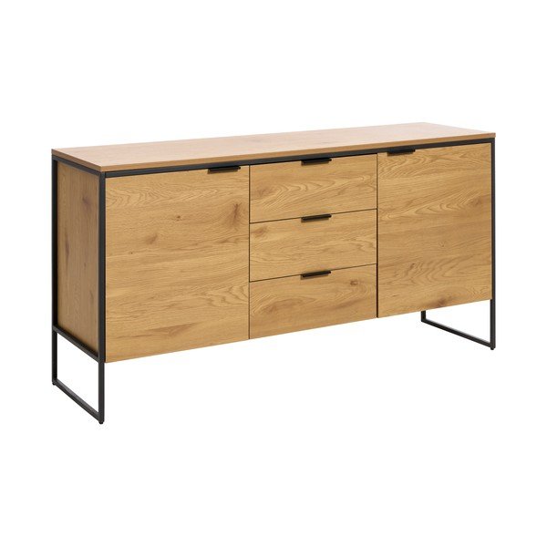 Komoda v dekoru dubu v přírodní barvě 155x81x45 cm Cesura – Unique Furniture-image-2