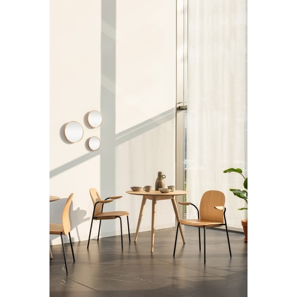 Hnědé/koňakově hnědé stohovatelné jídelní židle v sadě 2 ks v dekoru ořechu Book – Gazzda-image-2