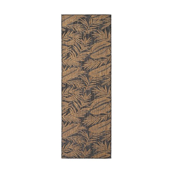 Černý/hnědý vnitřní a venkovní běhoun 80x250 cm Mira 1451 – Ayyildiz Carpets