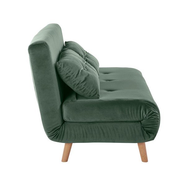 Zelená sametová pohovka 125 cm Magalli - Støraa-image-3