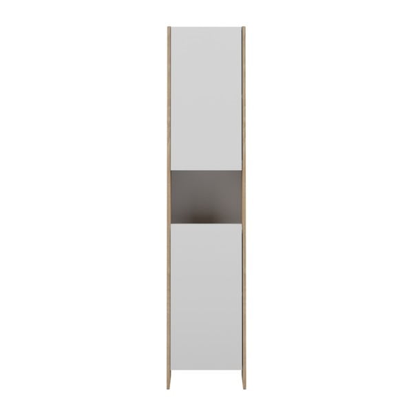 Bílá koupelnová skříňka s hnědým korpusem Symbiosis Biarritz, šířka 38,2 cm