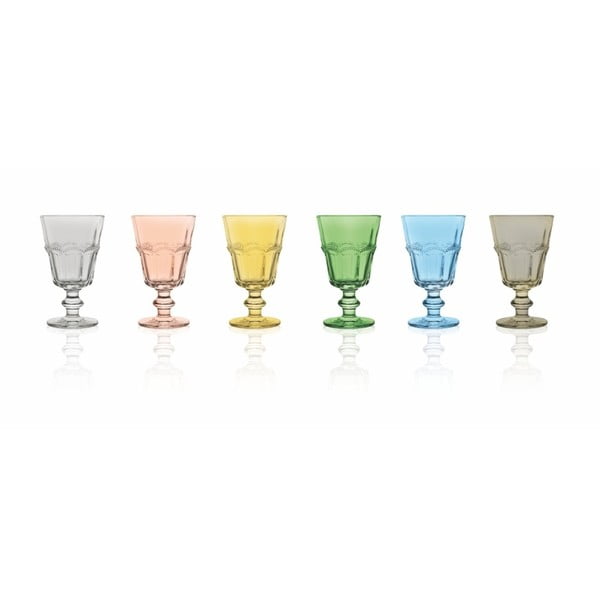 Sada 6 barevných sklenic Villa d'Este Calici Floyd, 270 ml