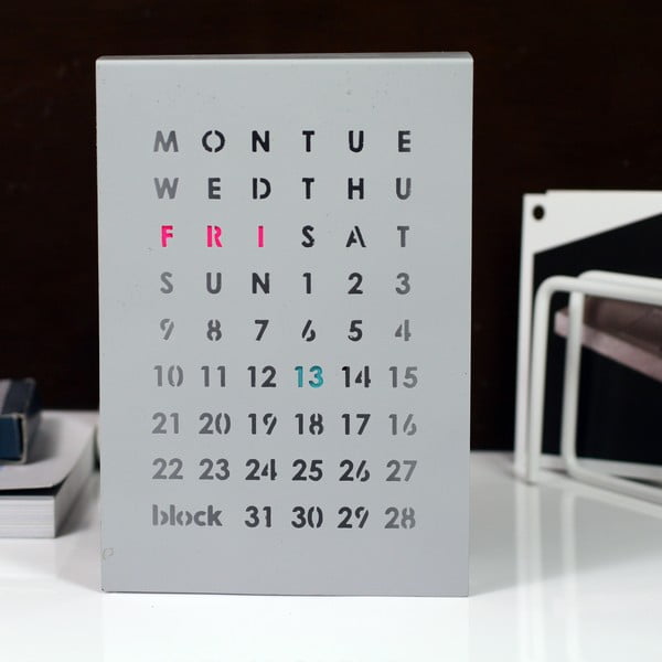 Magnetický kalendář na stůl Perpetual Calendar, šedý