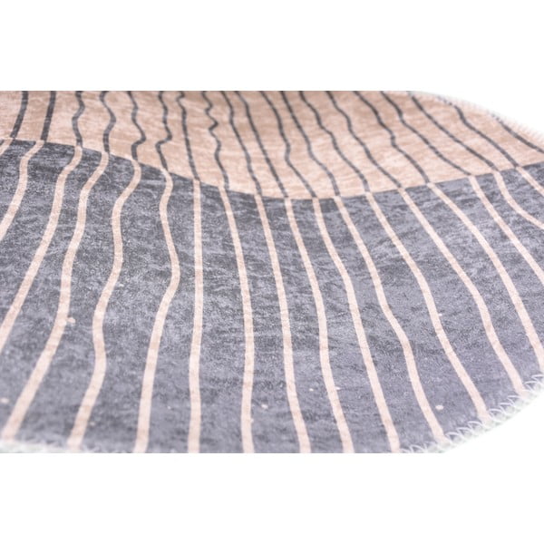 Pratelný kulatý koberec v šedo-krémové barvě ø 120 cm Yuvarlak – Vitaus-image-2