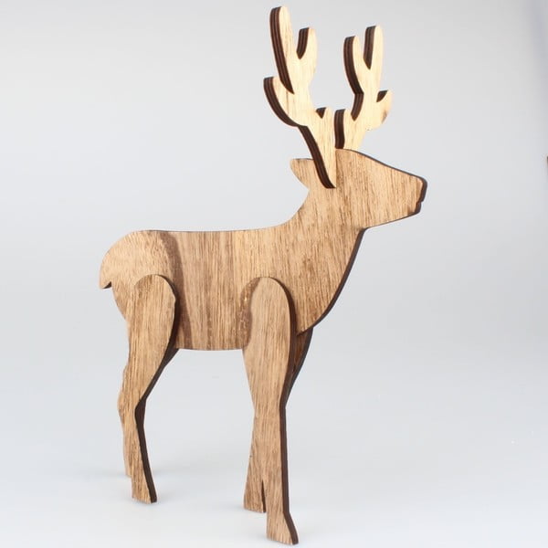 Dřevěný dekorativní jelen Dakls Wooden, výška 31 cm