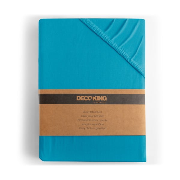 Modré napínací prostěradlo jersey 120x200 cm Amber – Restilo-image-4