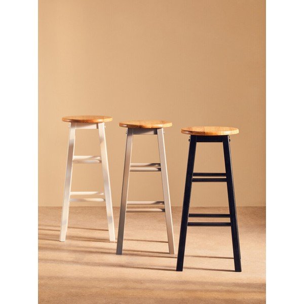 Bílá/v přírodní barvě barová stolička z kaučukového dřeva (výška sedáku 74 cm) Chester – Premier Housewares-image-4