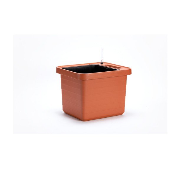 Velkoobjemový samozavlažovací truhlík v barvě terakoty Plastia Berberis UNO, 27 l-image-1