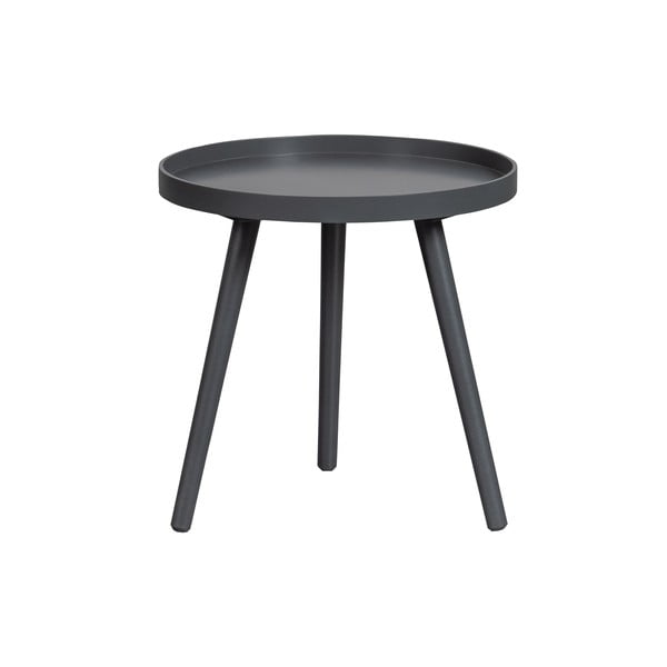 Tmavě šedý odkládací stolek WOOOD Sasha, ø 41 cm