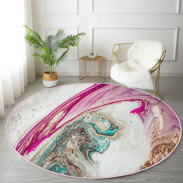 Pratelný kulatý koberec vhodný pro robotické vysavače ø 120 cm Comfort – Mila Home-image-3