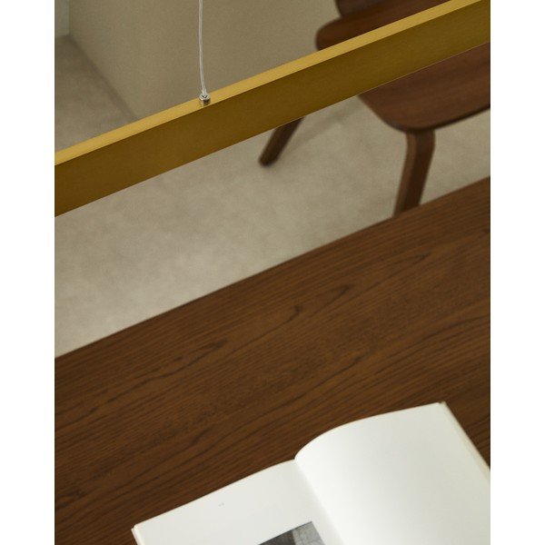 LED závěsné svítidlo ve zlaté barvě s kovovým stínidlem Boadella – Kave Home-image-3