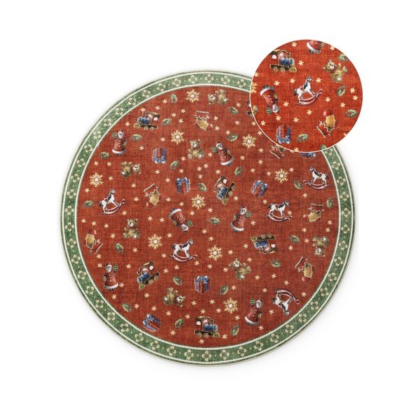 Červený/zelený kulatý koberec s vánočním motivem ø 200 cm Toy's Delight Nostalgic Noel Red Green – Villeroy&Boch