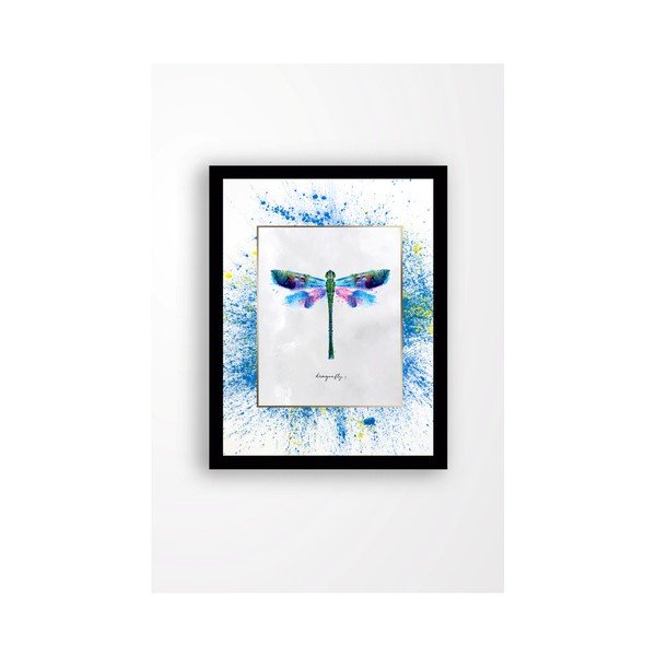 Nástěnný obraz na plátně v černém rámu Tablo Center Dragonfly, 29 x 24 cm