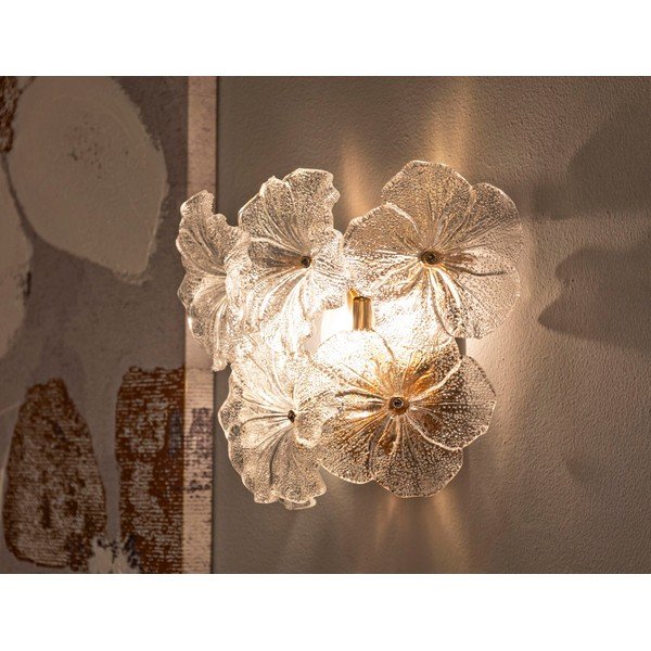 Skleněné nástěnné svítidlo ve zlaté barvě Ibiscus – Mauro Ferretti-image-1